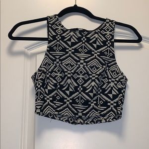 NEVER WORN Tribal Print Crop Top